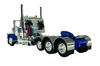 60-1674C  1/64  White/Blue  Peterbilt® Model 389 Tri-Axle Day Cab with Stainless Fenders