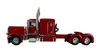 60-0559C - Red Peterbilt 389 with 63" Sleeper and rear show fenders