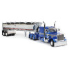 DCP - Blue Peterbilt 379 63in Flat-top Sleeper w/ MAC Round Bottom Dump Trailer