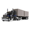 60-1927 - Black & Blue Peterbilt with Tri-axle container trailer & two 20' containers 389