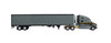 60-1859 - Gunmetal Gray, Black & Yellow Kenworth Kenworth® T680 with 76” High-Roof Sleeper & 53’ Utility Ribbed Refrigerated Van Trailer