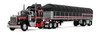 60-2056: Black/Red Kenworth W900A with 60” Aerodyne Sleeper & 53’ Wilson Roadbrute Flatbed Trailer with Covered Wagon