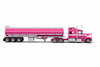 Pre-order, deposit only - 1:64 1990 Kenworth W900 with Tri Axle Petroleum Tanker - Pink