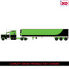 Pre-order, deposit only - ixo - 1:64 1990 Kenworth W900 with Refer Van - Neon Green and Black