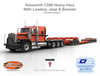 Pre-order, deposit only - Red & Black - Kenworth C500 Tri-Drive and Three-Axle Heavy-Haul Lowboy with Interchangeable Decks, 3-Axle Jeep &amp; 3-Axle Booster