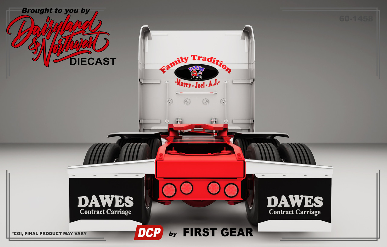 Pre-order, deposit only  1:64 DCP - Dawes Contract Carriage - Peterbilt 389 with 53' Spread-axle refrigerated van