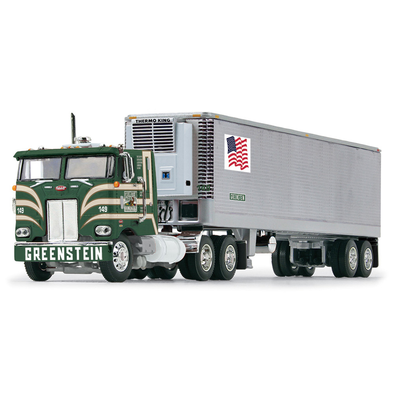Fallen Flag® #46: Greenstein Trucking Company  Peterbilt® Model 352 COE 86" Sleeper & 40' Vintage Trailer with Reefer