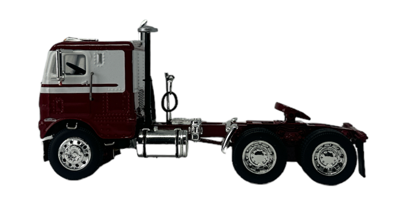 Dark Red & White Freightliner Cabover