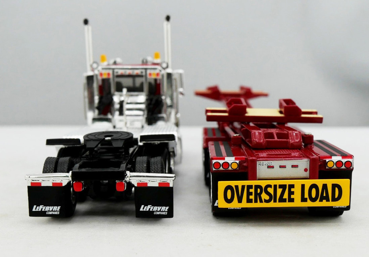 69-1649 - DCP - 2023 National Toy Trucker & Contractor Show Truck - LeFebvre  Peterbilt Model 389 tri-axle Day Cab w/ERMC 4-Axle Hydra Steer® Trailer with 90' Beam Load