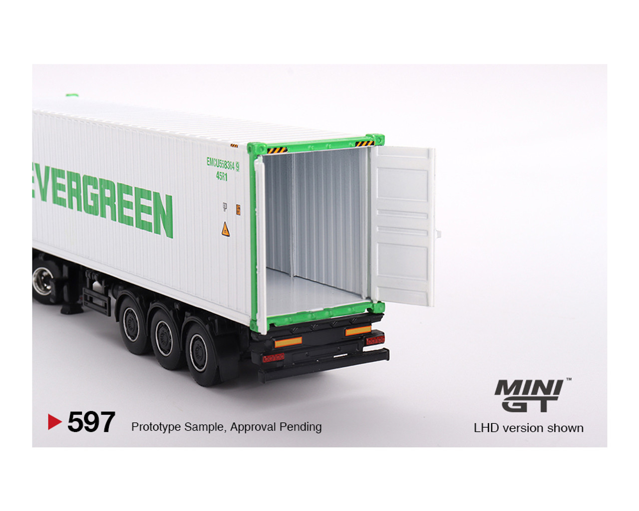 Mini GT 1:64 Western Star 49X with 40′ Reefer Container EVERGREEN Limited  Edition – White