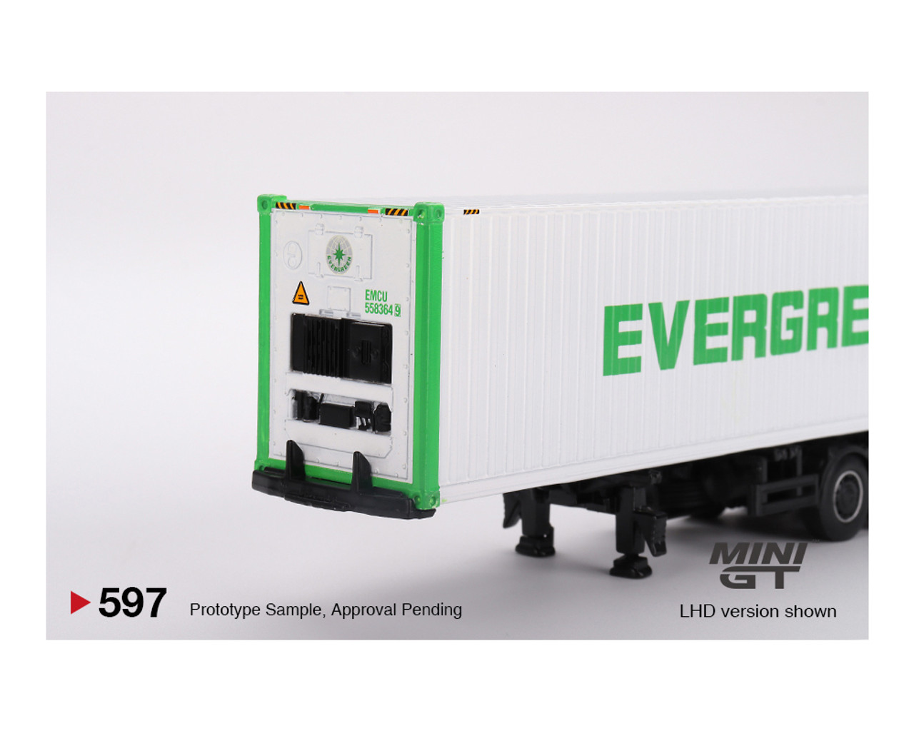 Mini GT 1:64 Western Star 49X with 40′ Reefer Container EVERGREEN Limited Edition – White