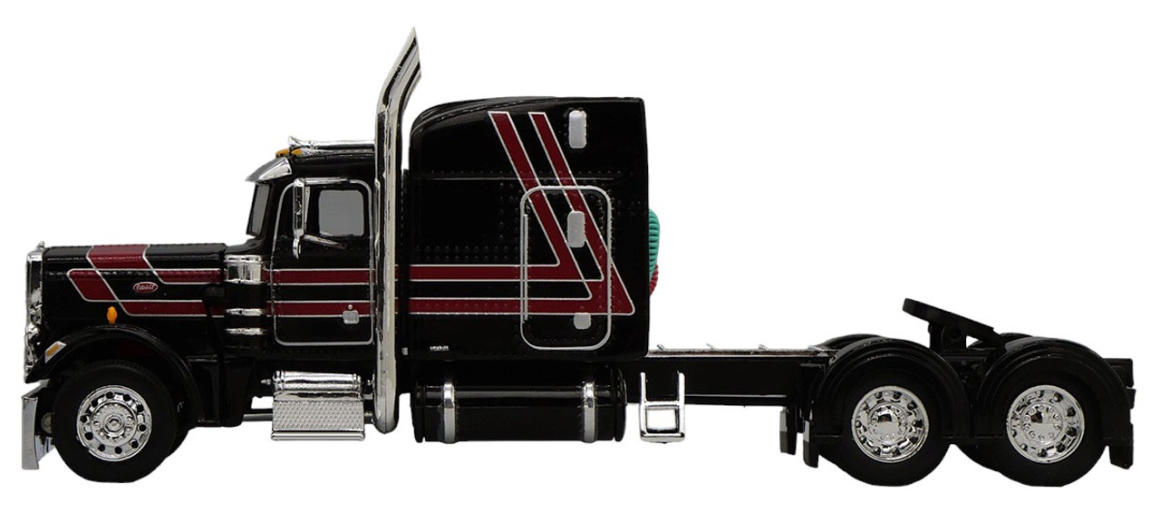 60-1767 - Black & Dark Red Peterbilt® Model 359 with 63" Mid-Roof Sleeper & 53' Utility® Roll Tarp Trailer