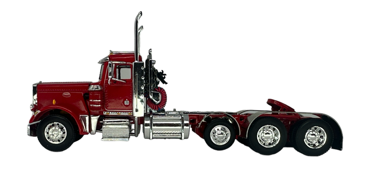 60-1646C  1/64  Red  PeterbiltÂ® Model 359 Tri-Axle Day Cab with Stainless Fenders