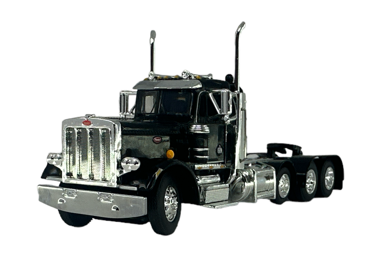 60-1647C  1/64  Black  Peterbilt® Model 359 Tri-Axle Day Cab with Stainless Fenders