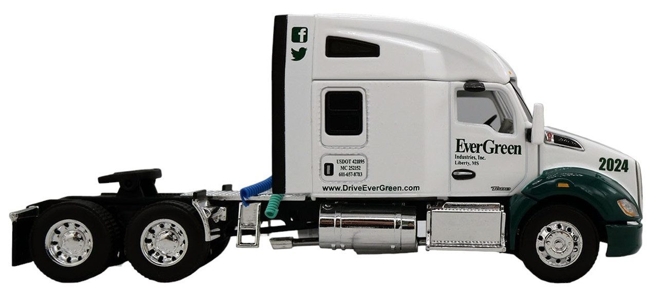 60-1689 - 1:64 - Evergreen Industries - Kenworth® Model T680 with 76” Midroof Sleeper & Wilson Flat Bed Trailer