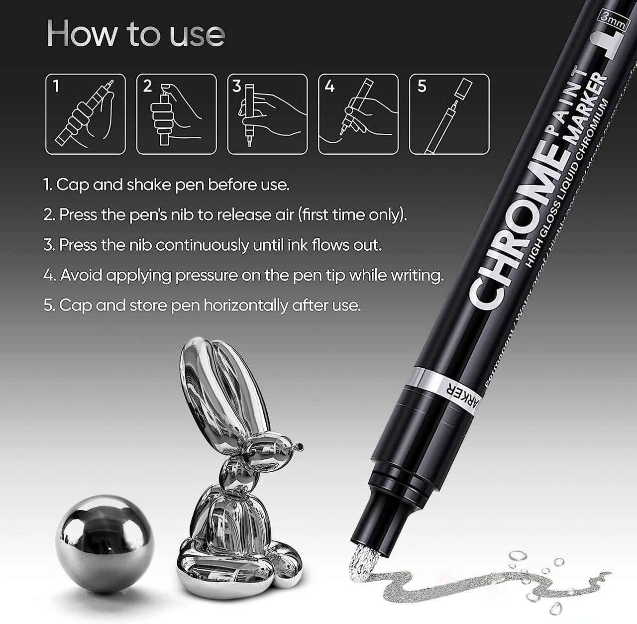 ZOET Chrome Marker Paint Pen - Choose from three sizes