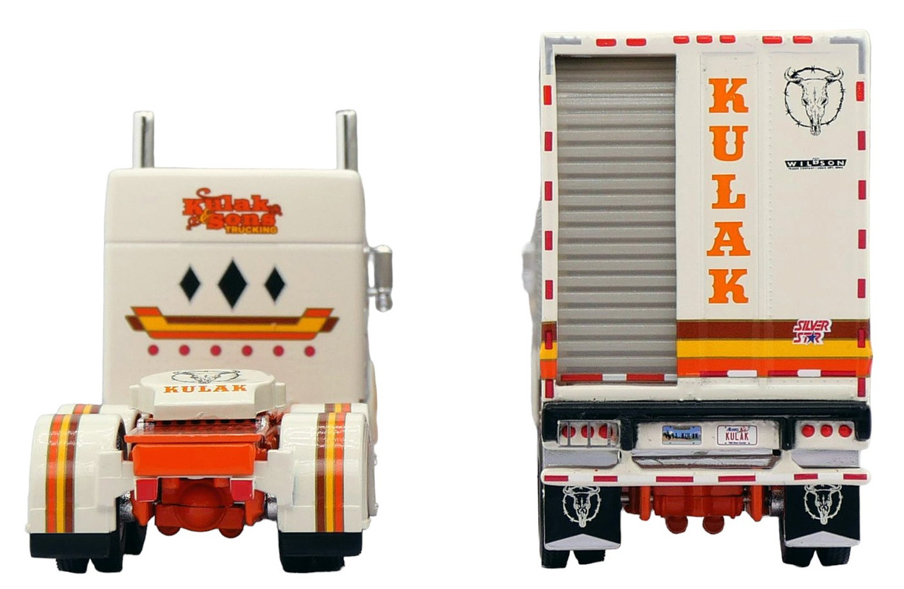 DCP 60-1910 - "Kulak & Son's Trucking" - Peterbilt 379 with 63" Sleeper,  Show Parts and Matching Wilson Livestock Trailer