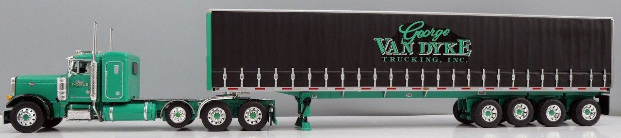 DCP 60-2157 -  VanDyke Peterbilt Model 379 with 36" Sleeper and Quad-Axle Curtain-Side Trailer