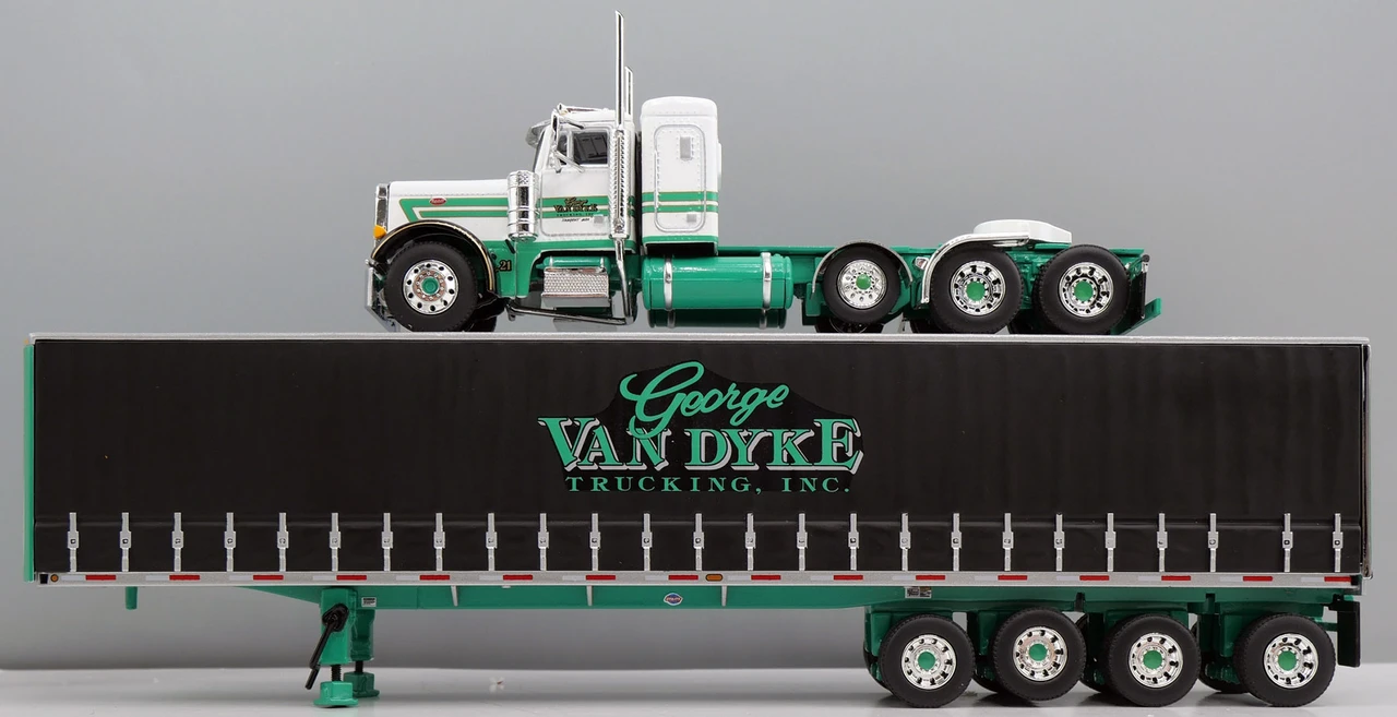 DCP 60-2158 - VanDyke  Peterbilt Model 379 with 36" Sleeper and Quad-Axle Curtain-Side Trailer