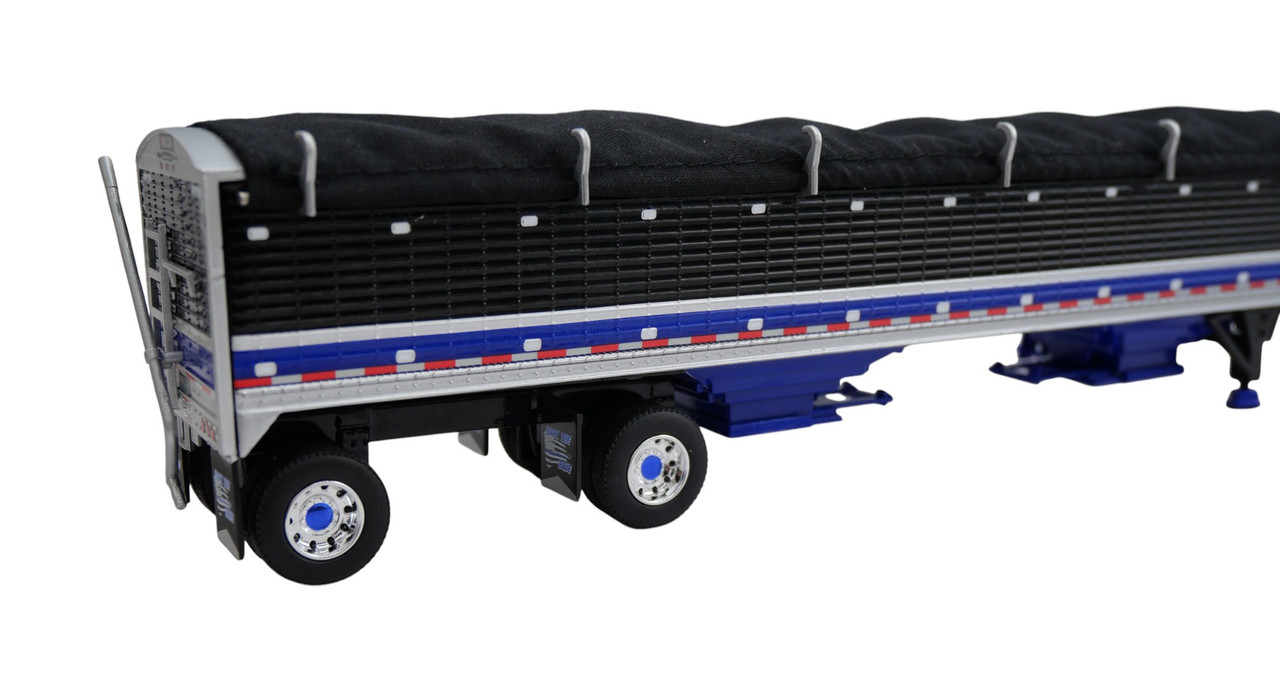 Pre-Order - 60-2153 DCP - Black & Blue - 1/64 scale Peterbilt 389 Pride & Class w/63" Flat Top Sleeper & Wilson 50' Spread Axle Pacesetter Grain Trailer