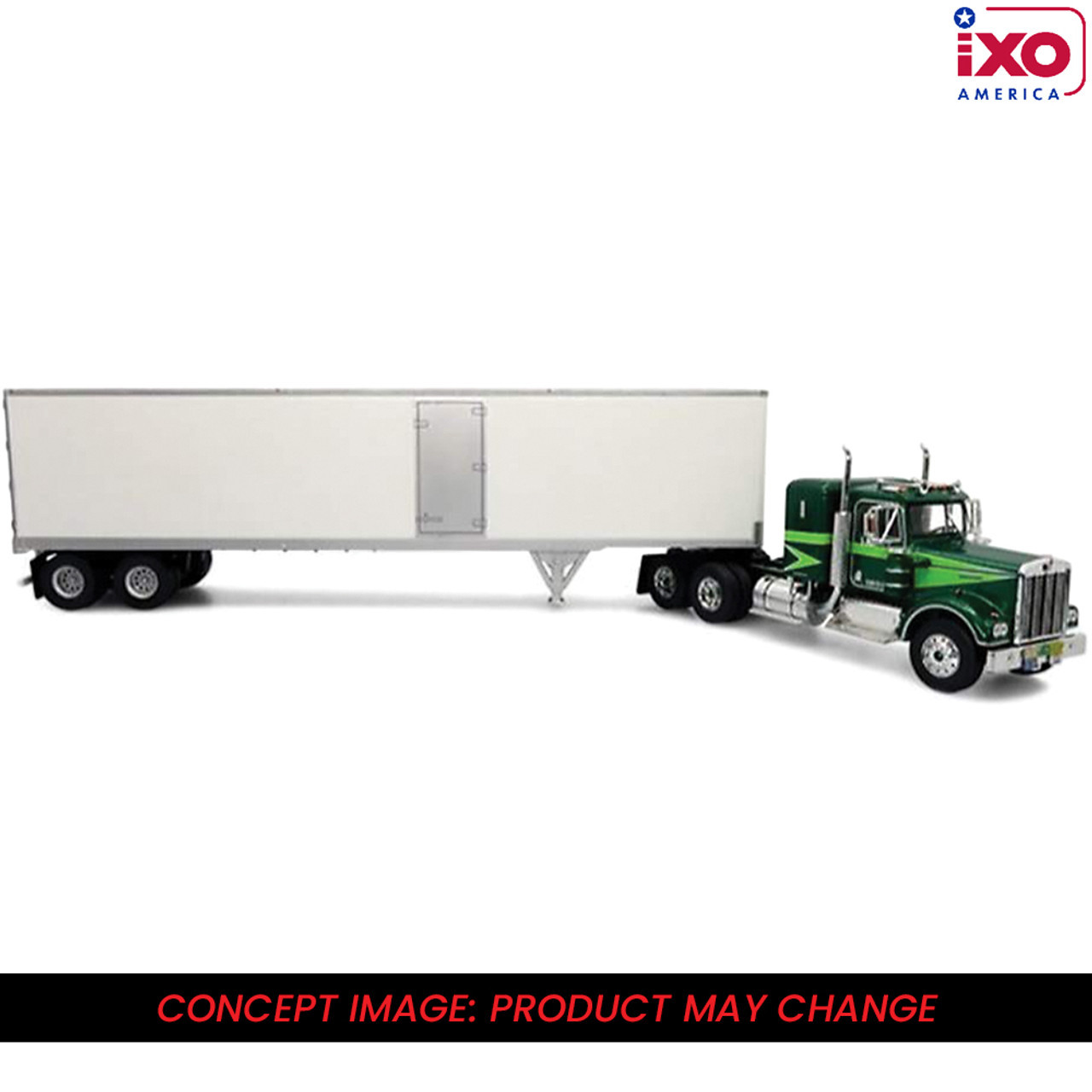 Pre-order, deposit only - ixo - 1:64 - Movin On - 1974 Kenworth W-925 - Green with white trailer