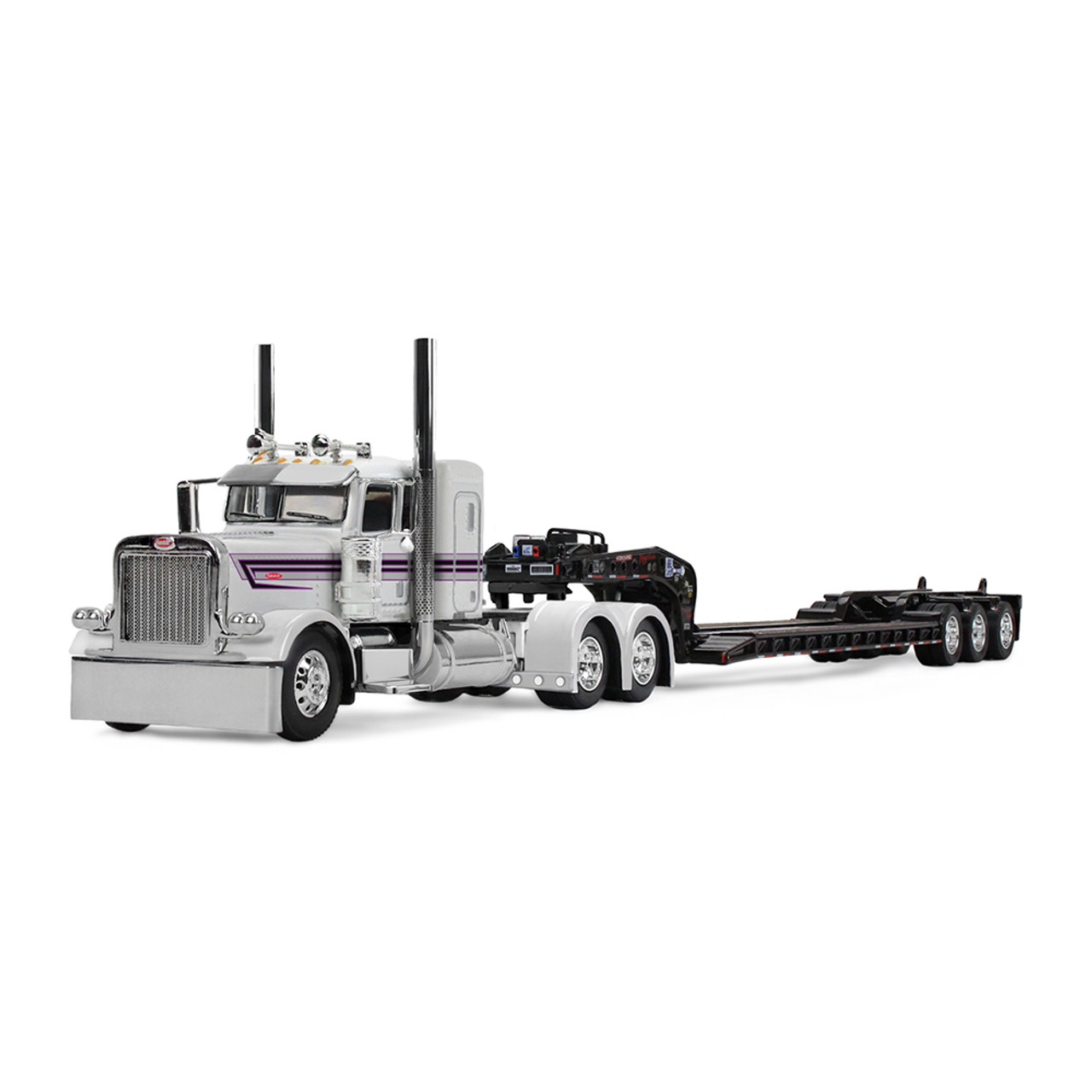 Pre-Order, deposit only - 60-2191: White & Purple Peterbilt 389 w/36 Sleeper & Lowboy Trailer