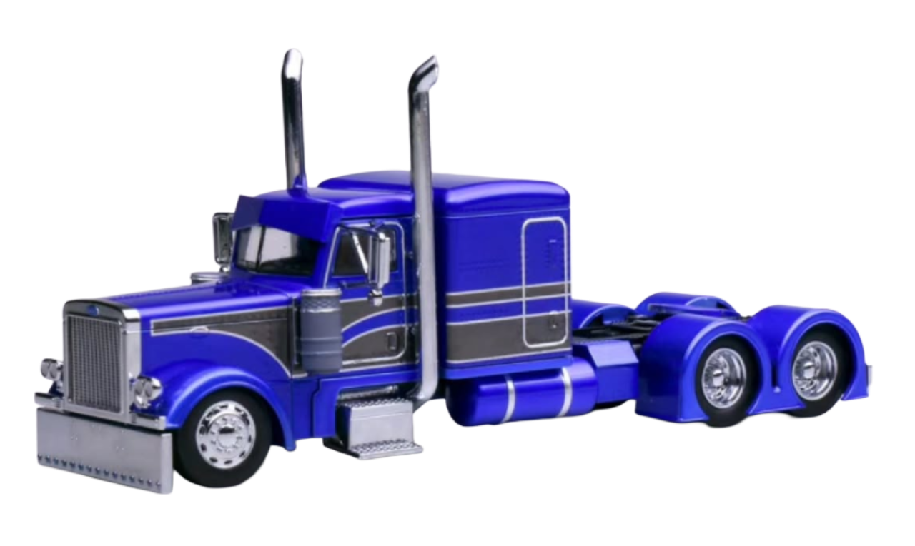 1/64 596 Peterbilt 379 with flat-top sleeper - Blue & Gray