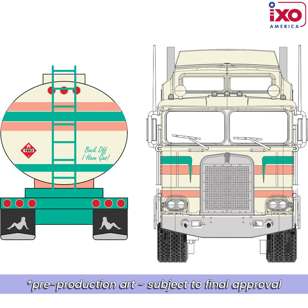 Pre-order, deposit only - ixo - 1/64 1976 k100 Aerodyne with tanker - Peaches and Cream