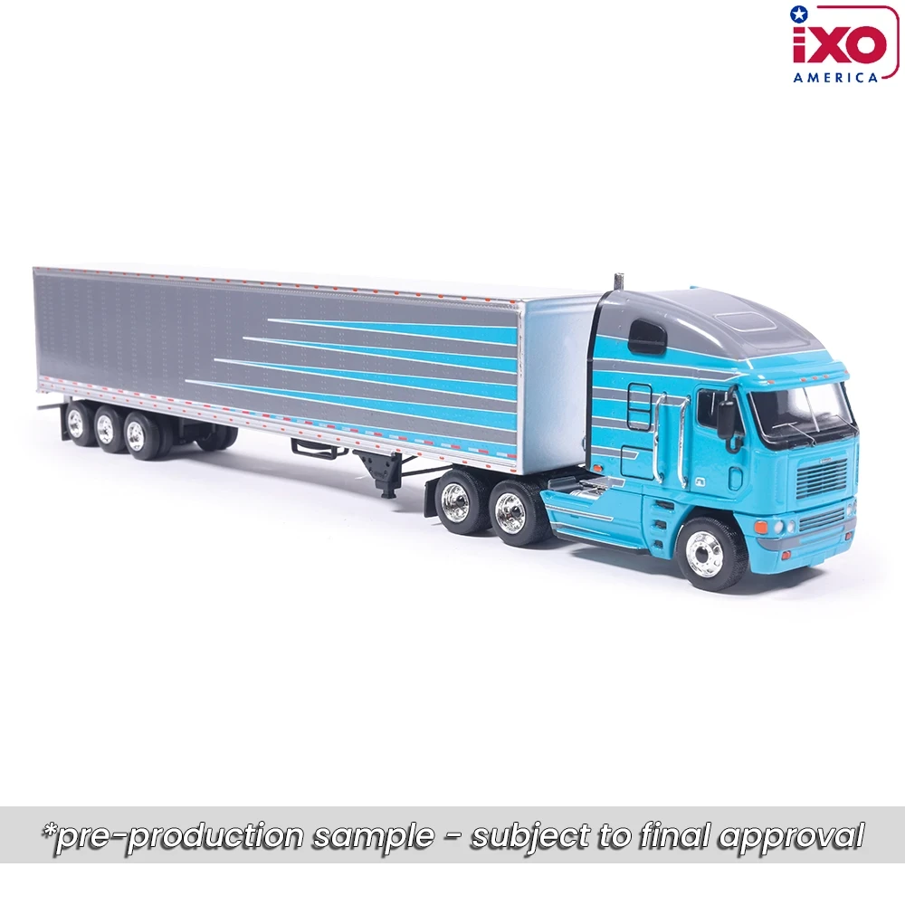 Pre-order, deposit only - ixo - 1:64 2002 Freightliner Argosy - Grey and Blue with modern trailer