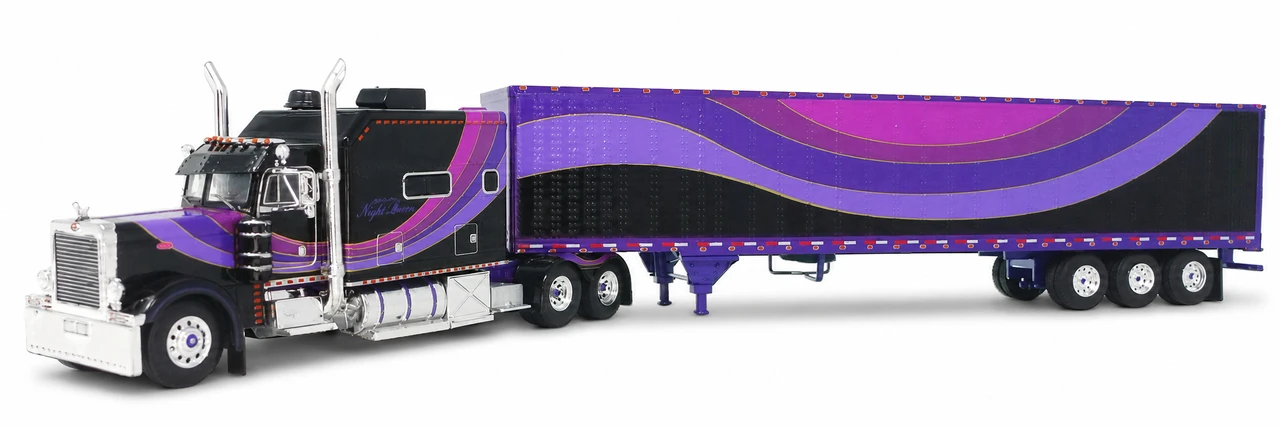 Pre-order, deposit only - J1/ixo -1:64 Peterbilt Model 379 Big-Bunk with 53' Tri-Axle Van - Night Moves