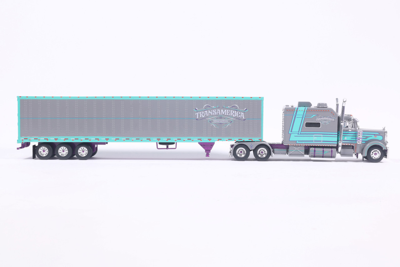Pre-order, deposit only - J1/ixo - TransAmerica Transportation  1:64 Scale Peterbilt Model 379 with 53’ Modern Tri-Axle Van Trailer