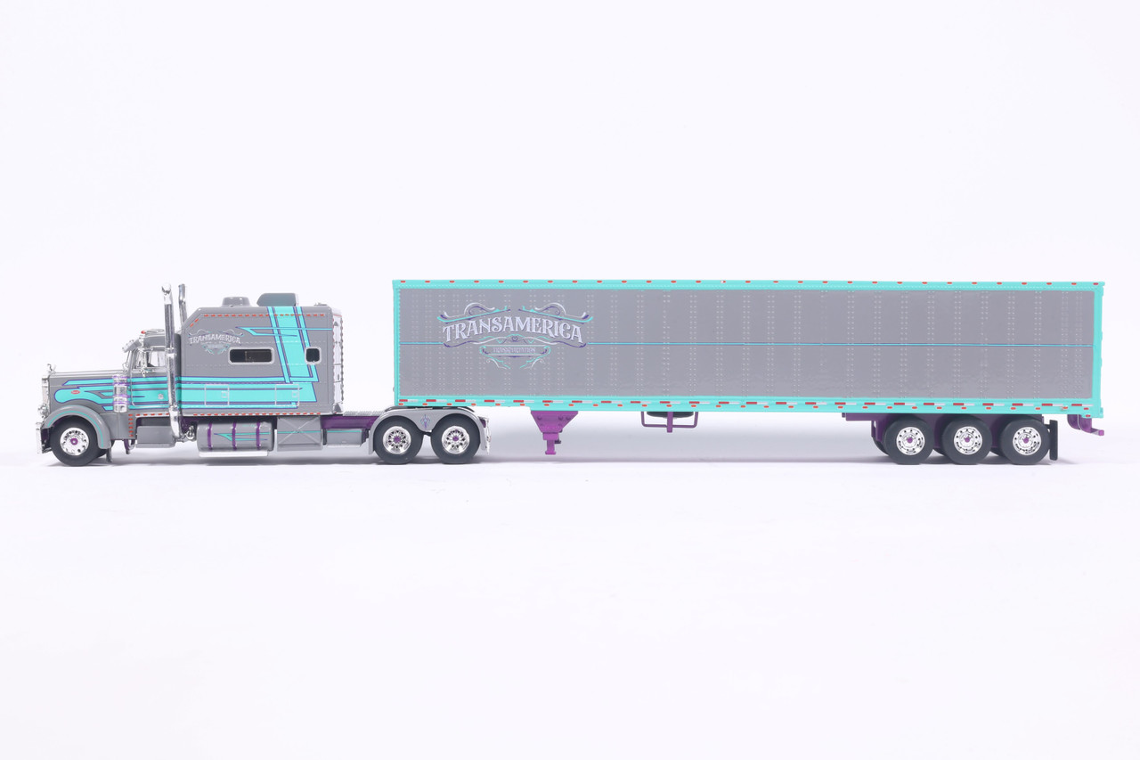 Pre-order, deposit only - J1/ixo - TransAmerica Transportation  1:64 Scale Peterbilt Model 379 with 53’ Modern Tri-Axle Van Trailer