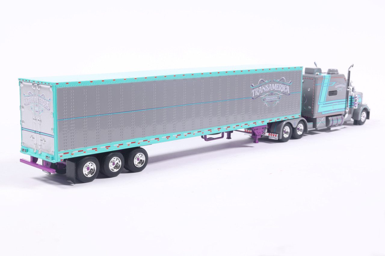 Pre-order, deposit only - J1/ixo - TransAmerica Transportation  1:64 Scale Peterbilt Model 379 with 53’ Modern Tri-Axle Van Trailer