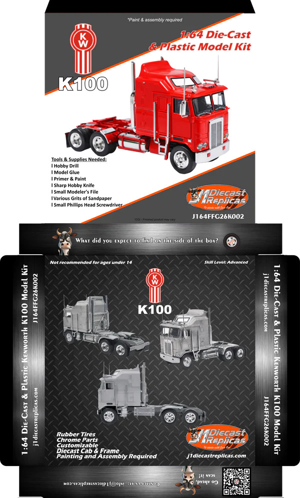 Pre-order, deposit only - 1:64 Diecast Kenworth K100 Model Kit