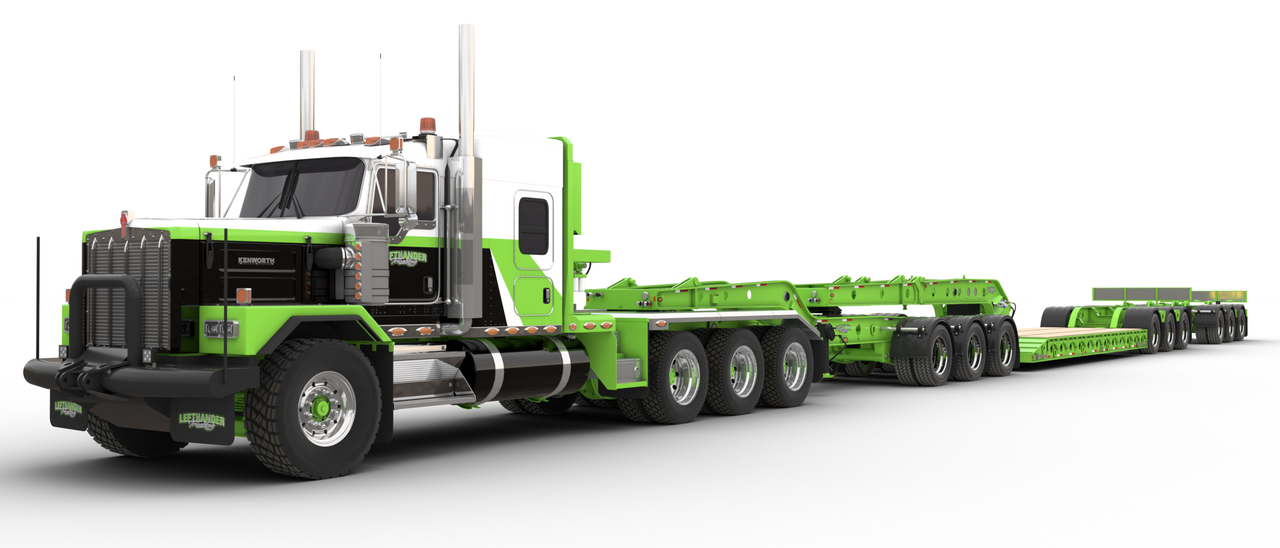 Pre-order, deposit only - Lefthander Trucking - Kenworth C500 Tri-Drive and&nbsp;Three-Axle Heavy-Haul Lowboy with Interchangeable Decks, 3-Axle Jeep &amp; 3-Axle Booster