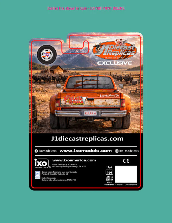 Pre-order, deposit only - ixo - Kulak  - 1:64 Scale GMC Square-body