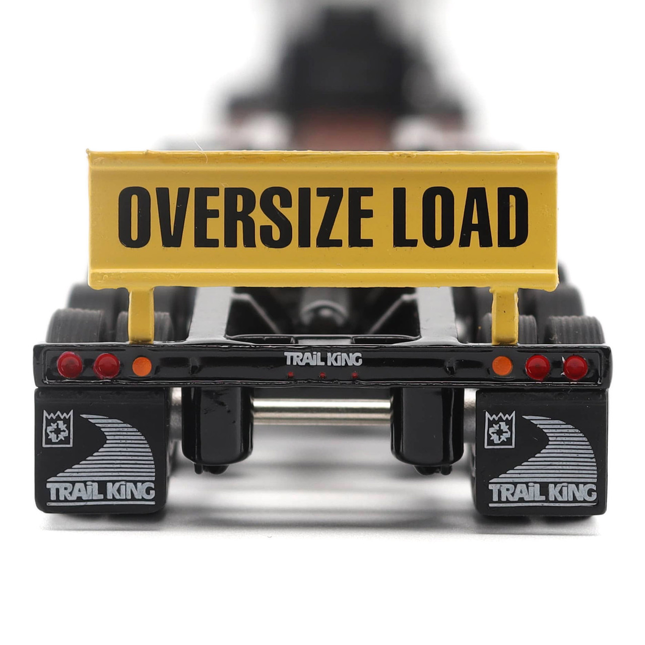 Pre-Order, Deposit Only - 1:64 Peterbilt Model 589 131-inches-BBC Day-Cab Tridem-Axle Truck Tractor (WHITE color) + 1:64 Trail King TK170 Hydraulic Detachable Gooseneck Lowboy Trailer with Jeep & Booster