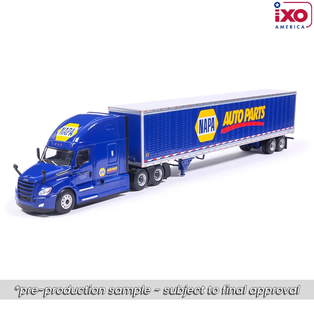 IXO - Pre-order, deposit only - 1:64 2018 Freightliner Cascadia NAPA Auto Parts with modern trailer - Blue
