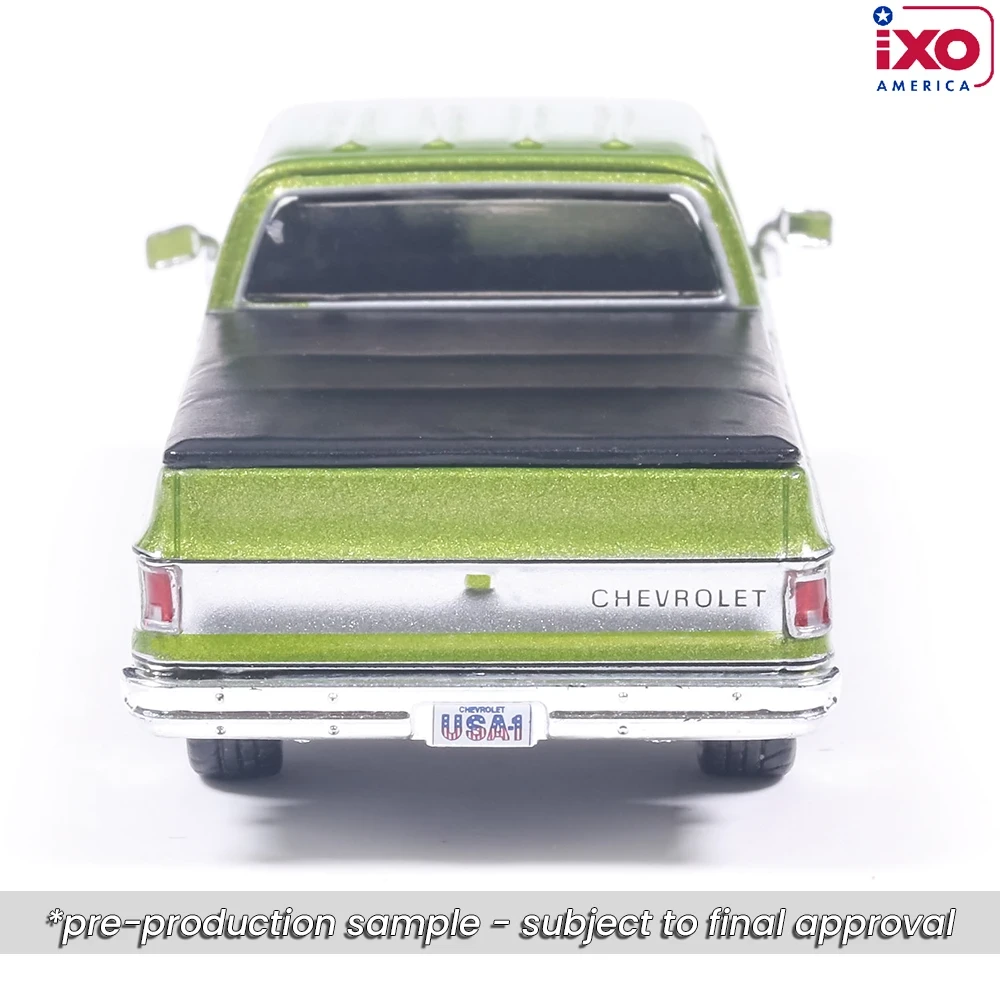 Pre-order, deposit only - 1:64 1974 Chevrolet Cheyenne Super C10 Crew Cab Fleetside - Lime Green Metallic - Lowered