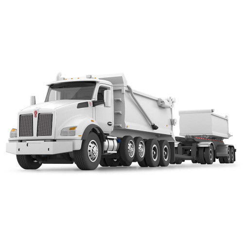 DCP - White Kenworth T680 Transfer Dump Truck and trailer