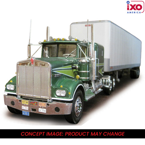 Pre-order, deposit only - ixo - 1:64 - Movin On - 1974 Kenworth W-925 - Green with white trailer