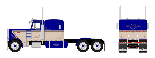 Pre-order, deposit only - ixo - 1:64 1973 Peterbilt 359 - Blue and Tan