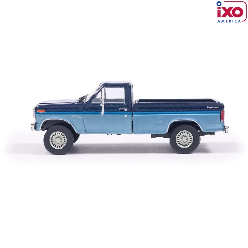Pre-order, deposit only - 1/64 1981 Ford F-150 Custom Explorer Short Bed Styleside 4x2 - Tu-Tone Midnight Blue Metallic and Medium Blue Glow