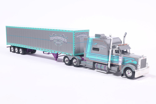 Pre-order, deposit only - J1/ixo - TransAmerica Transportation  1:64 Scale Peterbilt Model 379 with 53’ Modern Tri-Axle Van Trailer
