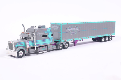 Pre-order, deposit only - J1/ixo - TransAmerica Transportation  1:64 Scale Peterbilt Model 379 with 53’ Modern Tri-Axle Van Trailer