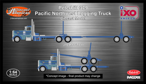Pre-order, deposit only - ixo - Twig Pig - 1:64 Scale Peterbilt Model 379 Pacific Style Logging Truck