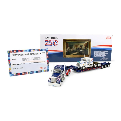DCP - 69-2311 America 250 Kenworth Set Featuring a W900 with a W900A on a trailer