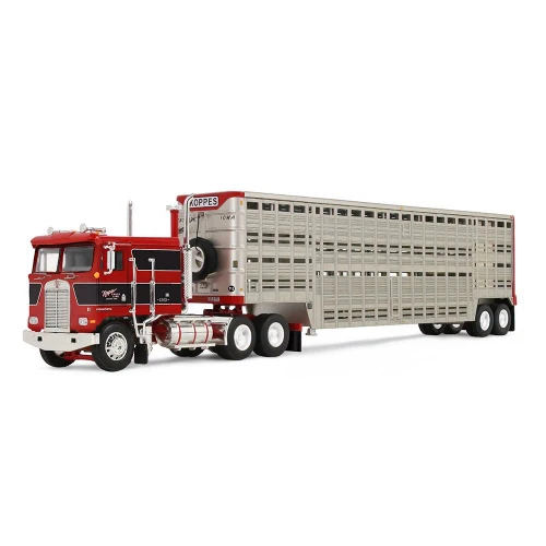 Pre-Order, deposit only - 69-2432 Koppes - Kenworth K100 COE Flat Top & 45' Wilson Vintage Livestock Trailer
