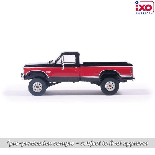 Pre-order, deposit only - 1:64 1982 F-350 XL Short Bed - Raven Black & Candy apple Red Deluxe Tu-Tone