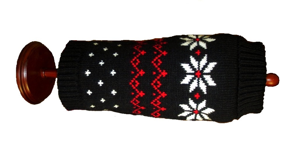 Black Fair Isle Snowflake Dog Sweater